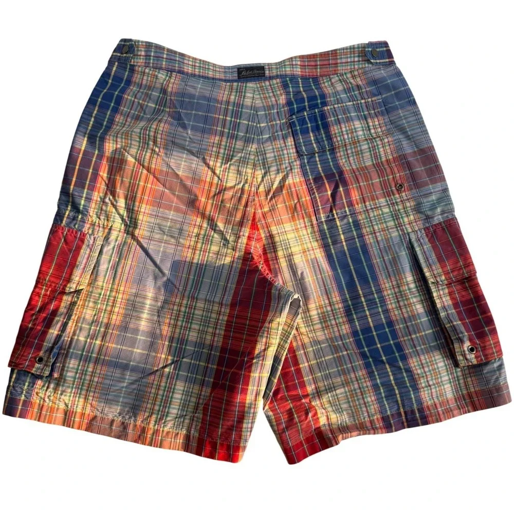 Polo Ralph Lauren Mens 35 Plaid Cargo Board Shorts Multicolor Madras